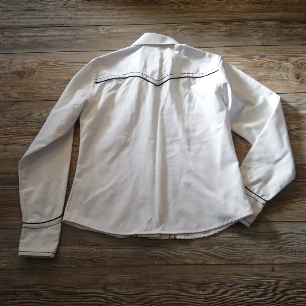 Western Rodeo Boho Embroidered Long Sleeve Button Down Front Blouse Top - Picture 7 of 11